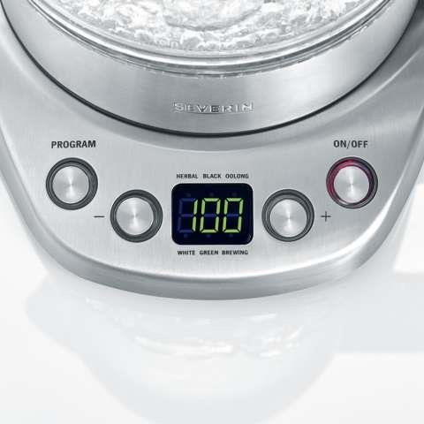 Severin Wasserkocher WK 3479 aus Edelstahl und Glas in Silber mit Sieb, 1,7 l, 300 W - Bild 1