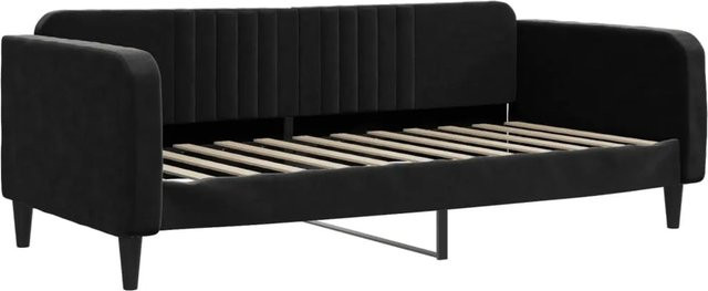 vidaXL Schlafsofa mit Schlaffunktion in Schwarz mit Samtbezug und Armlehnen B/T/H: 100 x 200 cm - Bild 1