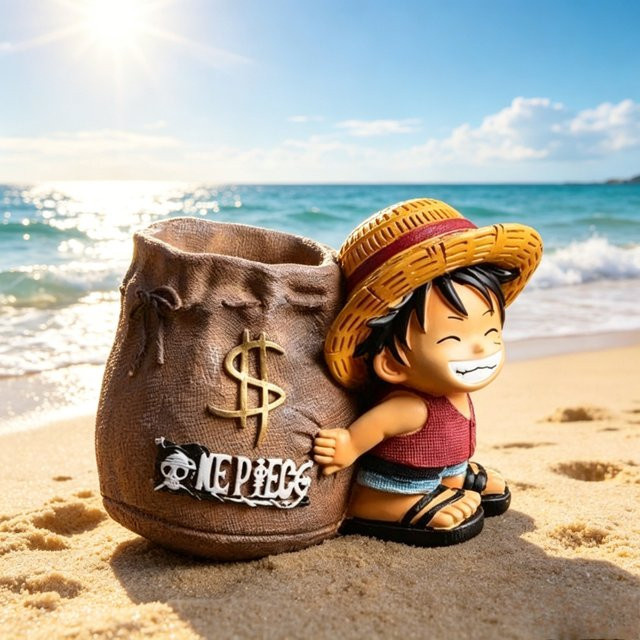 ONE PIECE Monkey D. Luffy Stifthalter als 2D-Figur für deinen Schreibtisch, braun - Bild 1