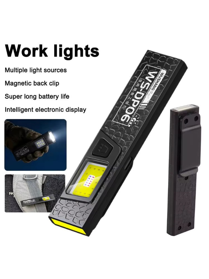 Heinast LED COB Taschenlampe mit Magnet, wiederaufladbar, 550 Lumen, Schwarz - Bild 5