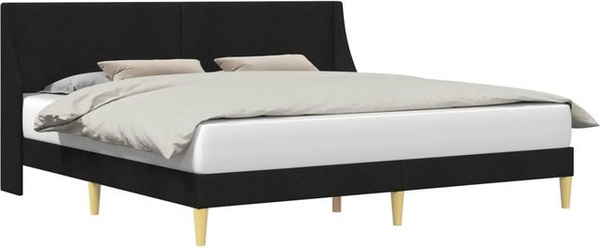 vidaXL Bettrahmen mit Kopfteil und Verbindungsplatte in Schwarz, modern und schlicht