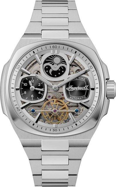 Ingersoll Herrenuhr Automatik, Edelstahl, Schwarz, 47 mm, 5 ATM - Bild 1