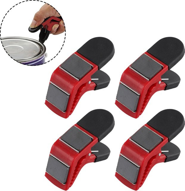 DAZZLEEX 4er Set Magnetische Pinsel Halter Clips in Rot für Heimwerker und Werkstatt - Bild 1