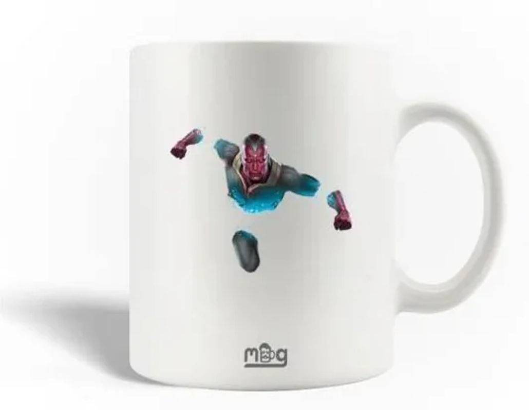 Keramiktasse Vision Fictional Superhero von CAPACHEAP in Weiß - Bild 1