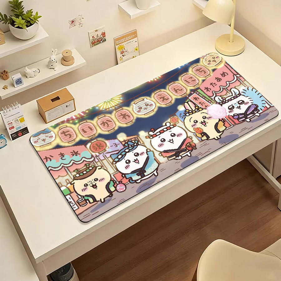 C-Chiika-waES Mauspad in Multicolour, rutschfeste Schreibtischunterlage aus Gummi für PC und Laptop, Gamer-Dekoration - Bild 6