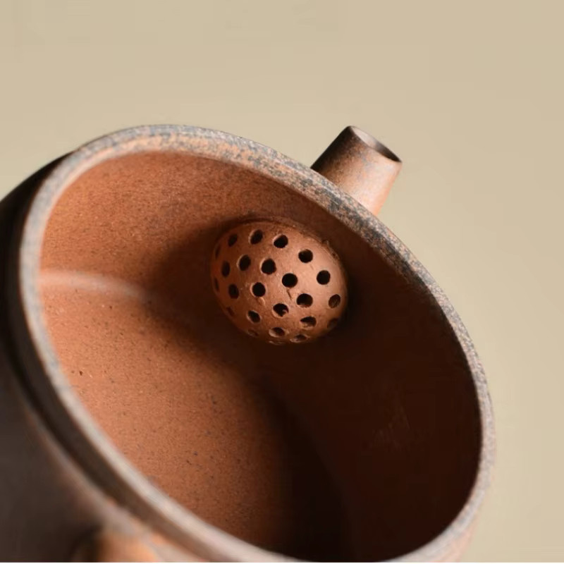 JIANGXINSHE Teekanne aus Keramik im japanischen Retro-Stil, Braun, 145 ml - Bild 6