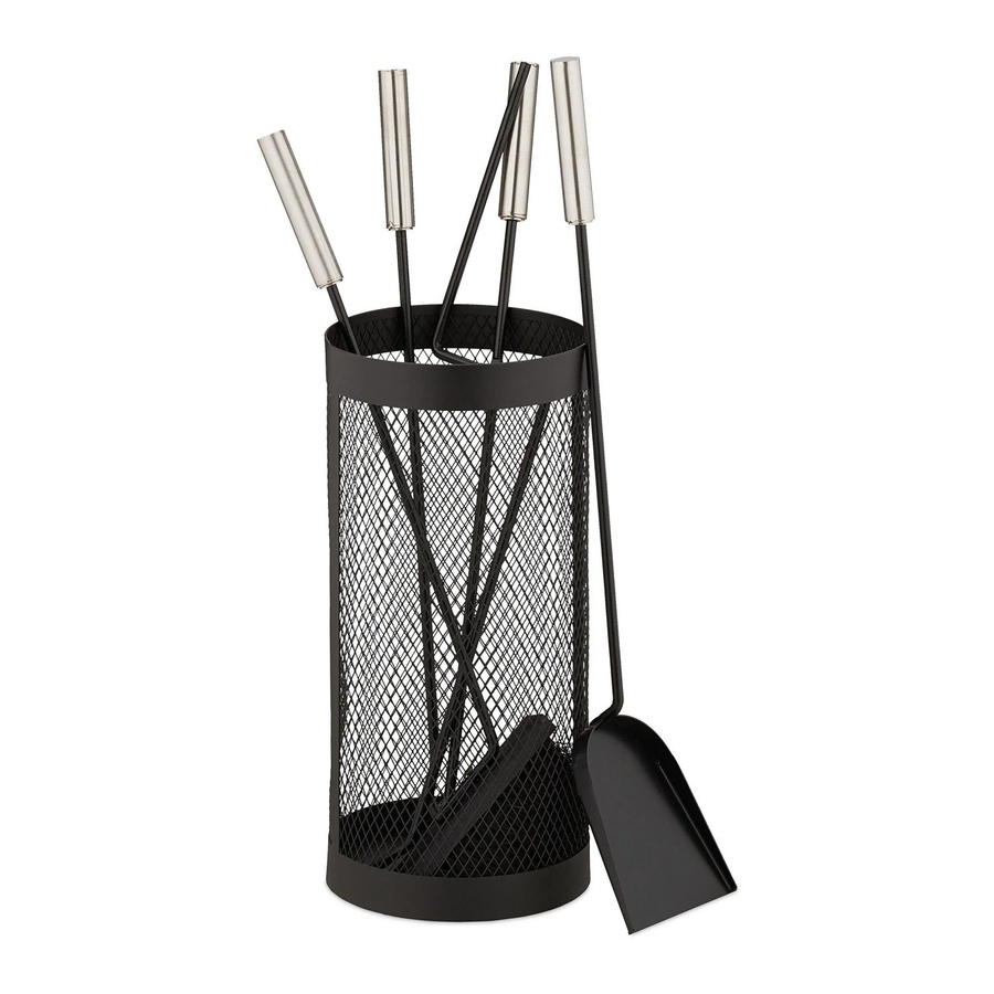 Relaxdays Kaminbesteck aus Metall in Schwarz, 5-teilig - Bild 2