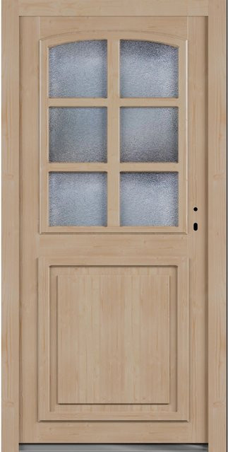 Roro Nebeneingangstür OHE 1006 Fichte mit Glaseinsatz, Farbe Braun/Beige, B/H: 110 x 210 cm, DIN Rechts - Bild 1