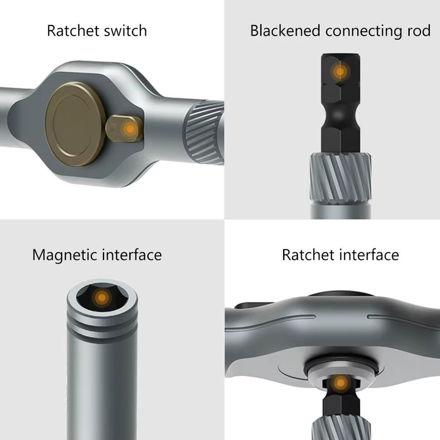 24-in-1 Magnetisches Ratschenschraubendreher-Set mit Multi-Bit-Antrieb und abnehmbarem Griff für DIY-Arbeiten - Bild 5