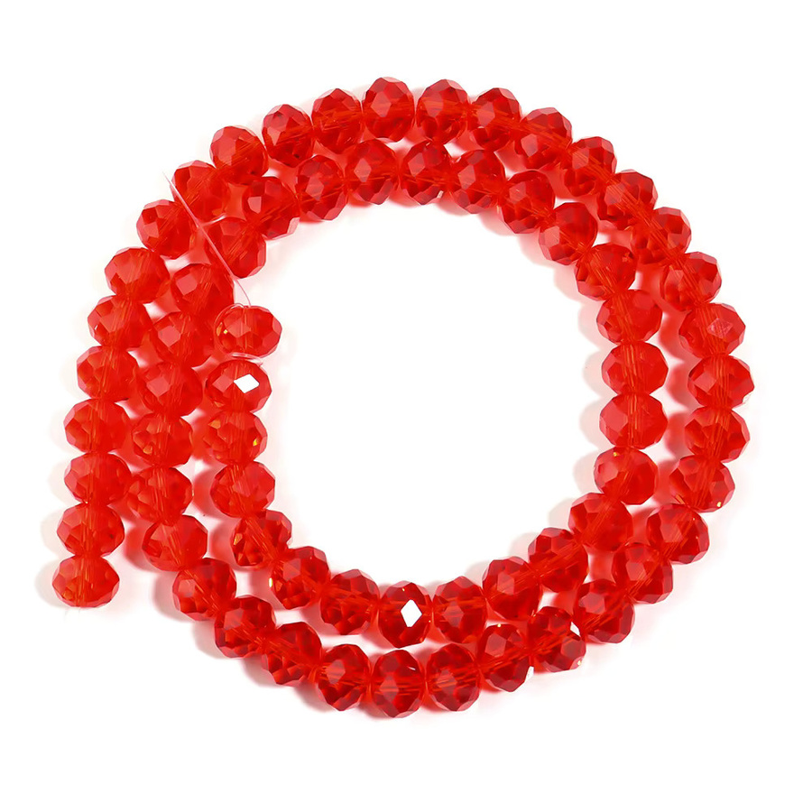 lingsai Kristallperlen, rote facettierte Glaskristallperlen, Rondelle, 3-10mm - Bild 6