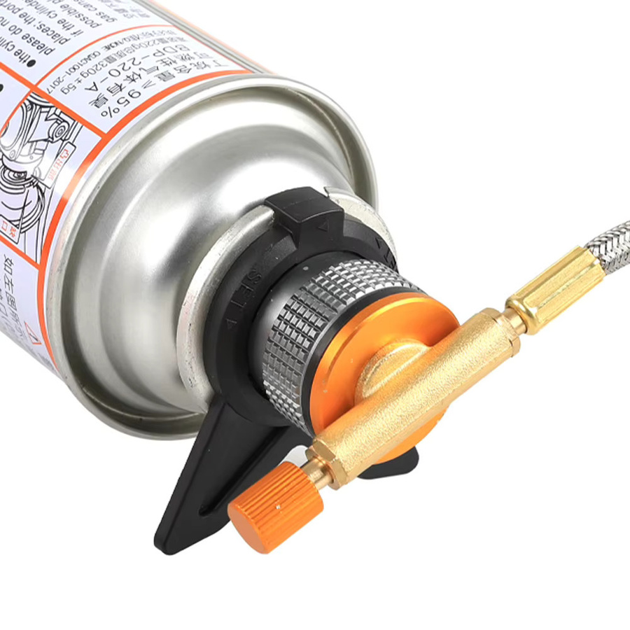 Gas Tank Adapter für Outdoor Camping Herde und Gasbrenner in Orange mit American Standard Anschluss - Bild 2