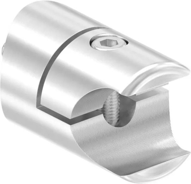 FeNau Edelstahl Halter V2A für Rohr Ø 21,3 mm auf Rohr Ø 42,4 mm, Farbe Silber, geschliffen Korn 240 - Bild 1