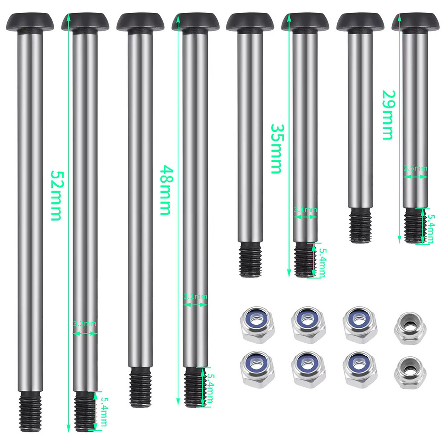 AXSPEED Stahl Scharnier-pin Kit, 8-teiliges Set, Metall, Grau - Bild 3