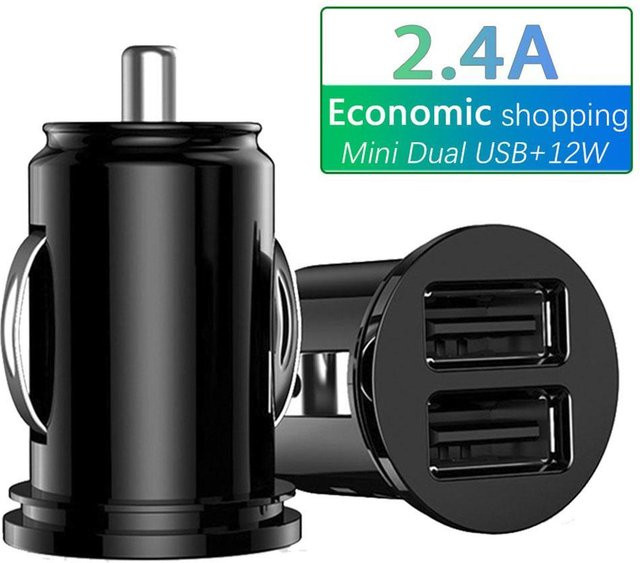 Universal Dual USB Auto Ladegerät 12V - 24V Schnelles Ladegerät für Zigarettenanzünder in Schwarz - Bild 1