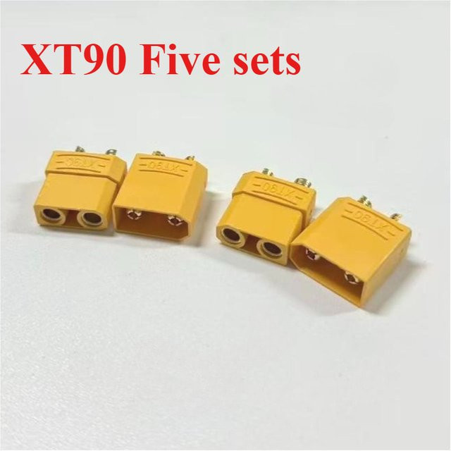 5 Paar XT90 Stecker Set mit männlichen und weiblichen Bullet-Stecker Adaptern in Gelb für RC-Drohnen, Autos und Lipo-Akkus - Bild 1