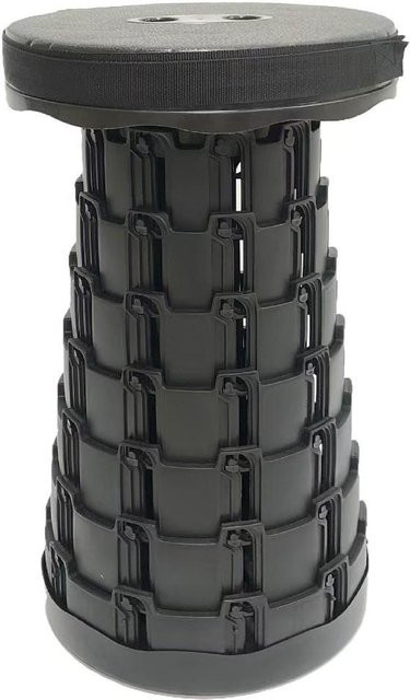 Take One Teleskop-Klapphocker für Outdoor und Camping, Schwarz, wetterfestes Kunststoffmaterial - Bild 1
