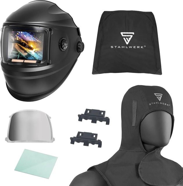 STAHLWERK Automatik Schweißhelm BOOSTER Schweißschild mit Schweißhaube in Schwarz - Bild 1