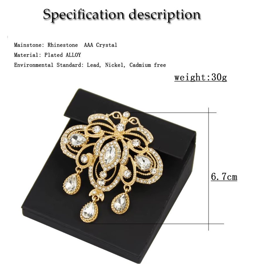 Sun spicems Brosche, 750 Gold, Kristall, Damen - Bild 3