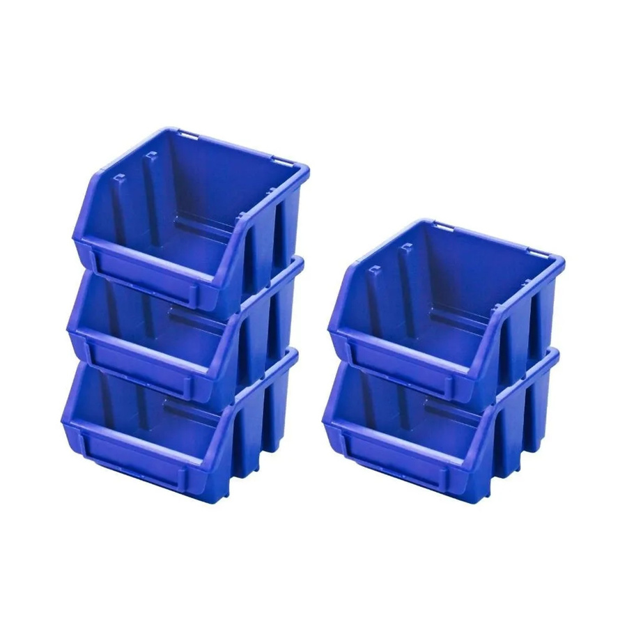 PROREGAL SuperSparSet 5x Sichtlagerboxen aus Polypropylen in Blau, H x B x T: 7,5 x 11,6 x 11,2 cm - Bild 2