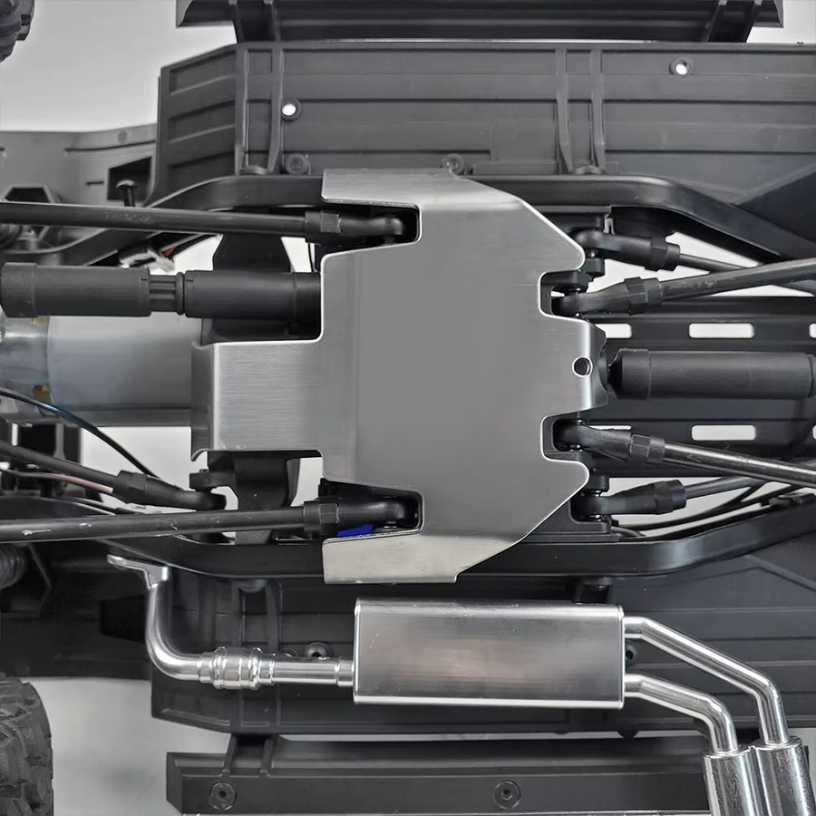 AXSPEED TRX6 Chassis Armor Achsschutz Unterfahrschutz, Metall, Grau - Bild 5