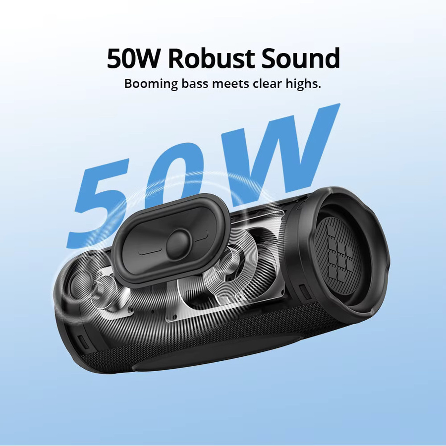 Tronsmart Mirtune C3 Plus Bluetooth-Lautsprecher 50W mit Auracast Synchronisierung, IPX7 Wasserdicht, Schwarz oder Blau - Bild 2