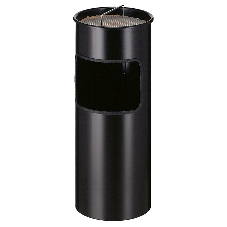 PROREGAL Runder Feuerfester Kombiascher in Schwarz mit Löschsand und Sieb, Volumen: 30 Liter, H x Ø: 61,3 x 24,3 cm - Bild 2