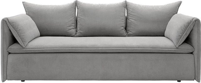 Vente-unique Schlafsofa Teodora in Grau mit Cord-Bezug, Breite: 218 cm - Bild 1
