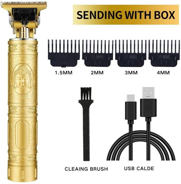 JIUCENGTAI Elektrischer Haartrimmer für Herren, Gold Buddha - Bild 1