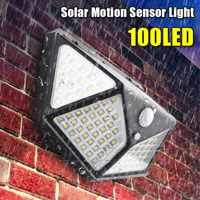 XIWANGFIRE Solar LED Außenleuchte mit Bewegungssensor, wasserdichter Solar-Flutlicht Scheinwerfer für Garten und Wand, Schwarz - Bild 1