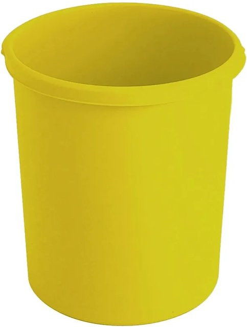 PROREGAL SparSet 4er Pack Klassische Runde Papierkörbe aus Kunststoff, Gelb, H x Durchmesser: 41 x 37,5 cm, 30 Liter - Bild 1