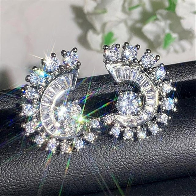 YIRAN Jewelry Ohrstecker, Silber, Kupfer, Zirkonia, Damen - Bild 1