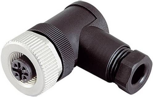 Binder 99-0430-24-04 Sensor-Aktor-Steckverbinder M12 Buchse gewinkelt unkonfektioniert Polzahl 4 Schwarz - Bild 1