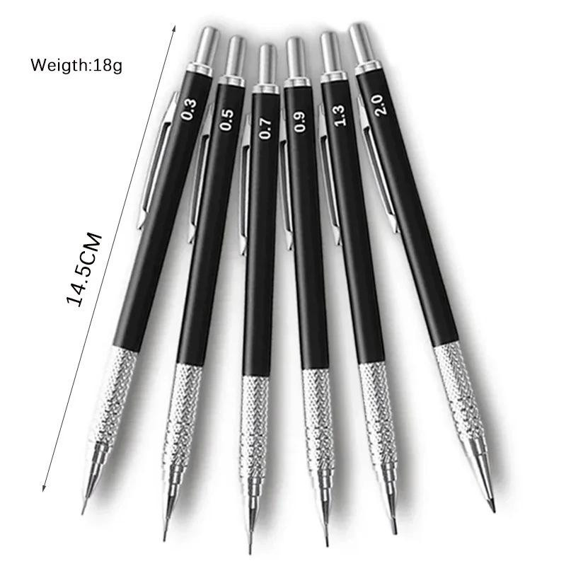 Binchi Cultural Supplies Metall Druckbleistift in Schwarz mit 2B Graphit-Minen-Set für Schreiben, Zeichnen und Skizzieren - Bild 1