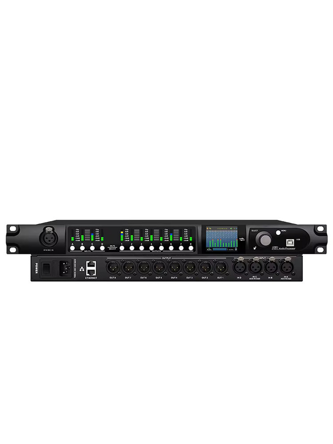 Paulkitson SD448 4-In 8-Out 32-Bit DSP Audio-Prozessor mit 96kHz Sampling, FIR/EQ und RTA, Schwarz - Bild 7