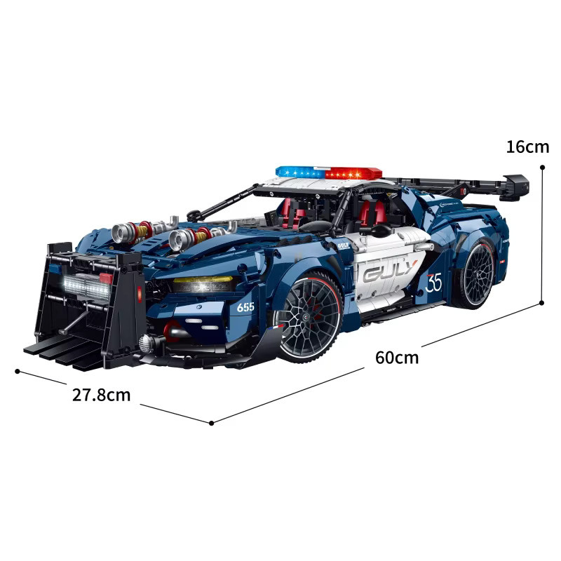 XMWL Supercar-Serie Polizeiauto, ferngesteuertes Blockauto, 3.975 Teile - Bild 3