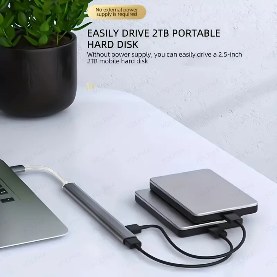 YOLPHA USB-C Dockingstation mit 7 Ports USB 3.0 High Speed OTG Adapter in Grau und Silber - Bild 4