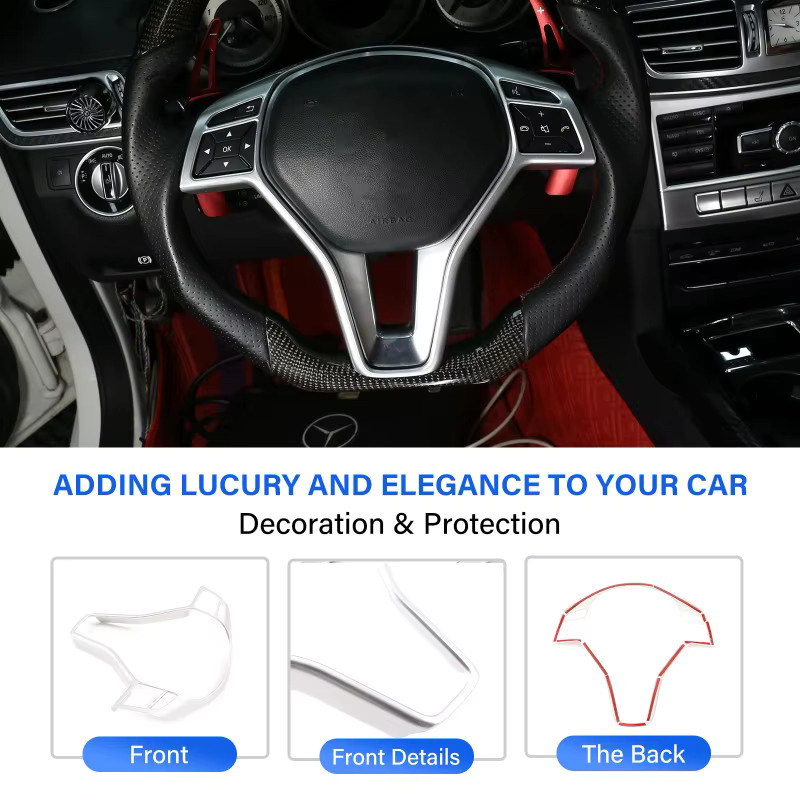 Lenkrad Rahmen Trim Abdeckung für Mercedes Benz A B C E CLA CLS GLA GLK Klasse von Suetlcoity - Bild 4