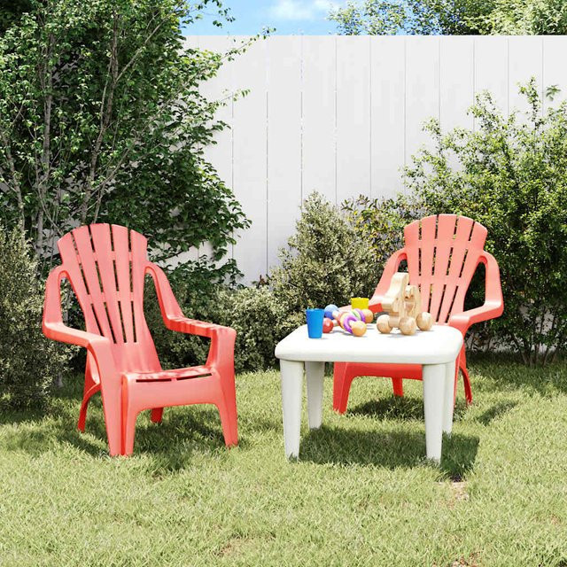 vidaXL Kinder-Gartenstühle Set aus 2 Stück in Rot aus Polypropylen, B/T/H: 37 x 34 x 44 cm - Bild 2