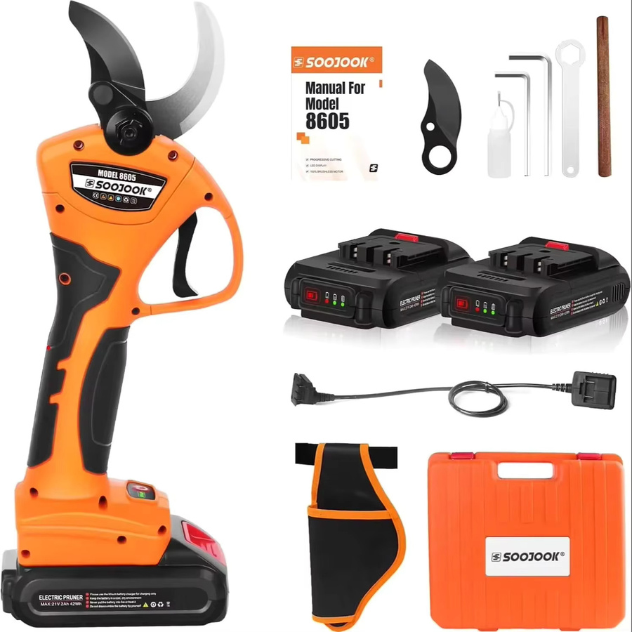 SWANSOFT Elektrische kabellose Astschere mit progressivem Schnitt, bürstenlos, 40mm Schnittkapazität, Orange, 21V mit 2AH Akku - Bild 3