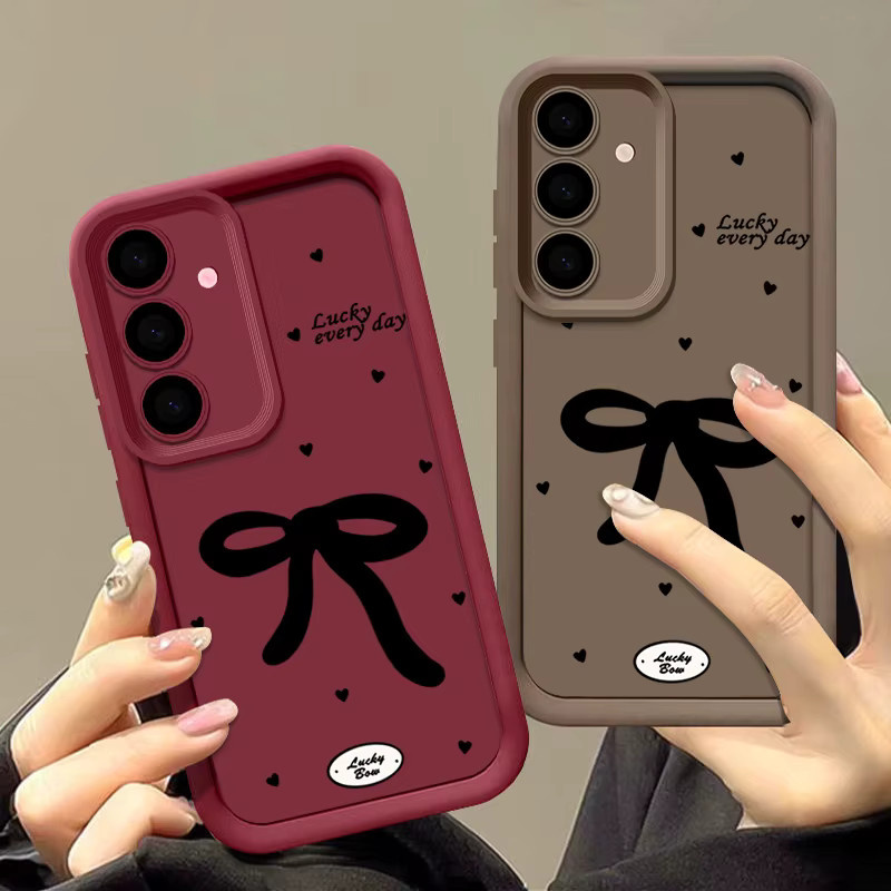 Schwarzes Softcase mit Schleifen-Design für Samsung Galaxy S26 S25 S24 S23 Ultra Plus FE A56 A55 A54 A37 A36 A27 A18 A17 A16 A15 Handyhülle - Bild 3