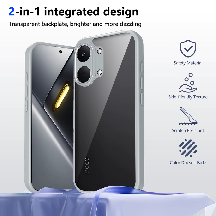Transparente Silikon TPU Schutzhülle mit Airbag-Schutz für Xiaomi Poco X8 Pro Max und Redmi Turbo 5 Max in Blau - Bild 2