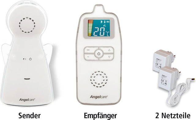 Angelcare Babyphone AC423-D mit Temperaturanzeige und Audiofunktion in Weiß, Reichweite 250 m - Bild 1