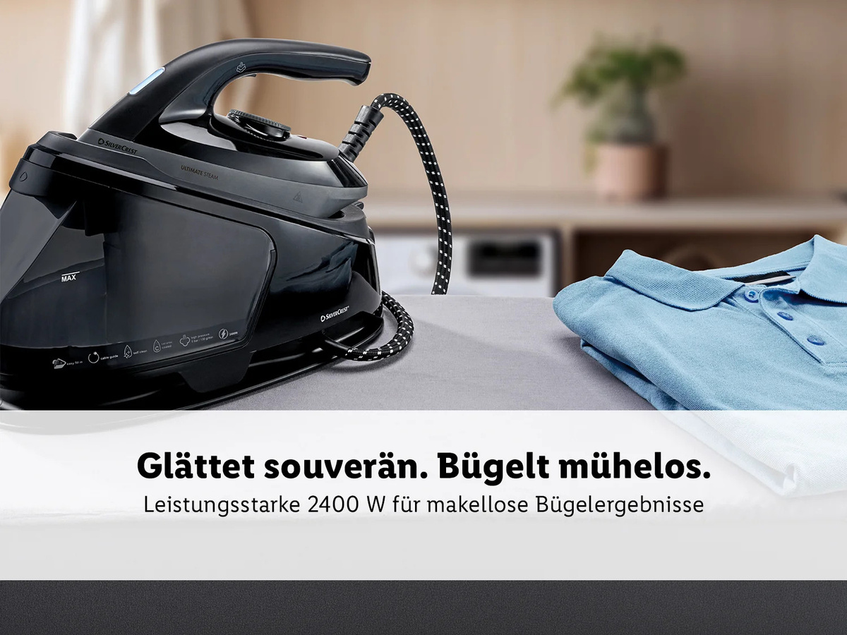 SILVERCREST Dampfbügelstation SDSB 2400 B1 in Schwarz mit Anti-Calc-Funktion - Bild 4