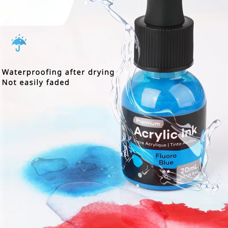 Acryl Tinte Set für Marker Nachfüllung in Multicolour, wasserfeste Hochglanz Flüssigkeit für Graffiti und Aquarell, 20 ml pro Flasche - Bild 2