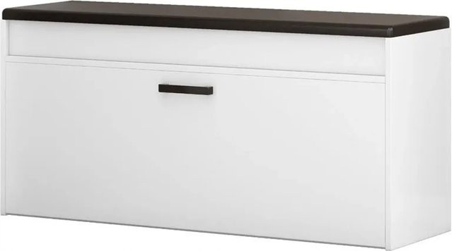 Rebiko Schuhschrank Weiß mit Sitzfläche und Stauraum, Breite: 100 cm - Bild 1