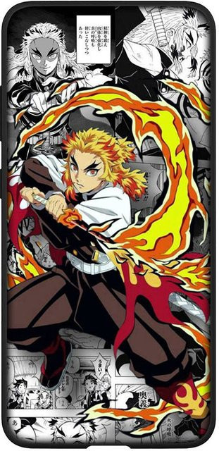 MINISO Handyhülle Dämon Slayer Rengoku Kyoujurou Design in Beige und Multicolour für Samsung Galaxy, iPhone, Xiaomi und OPPO - Bild 1