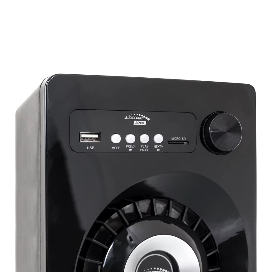 Audiocore AC910 Bluetooth-Lautsprecherset 2.1 in Schwarz mit FM-Radio, TF-Karteneingang, AUX und USB-Stromversorgung - Bild 5