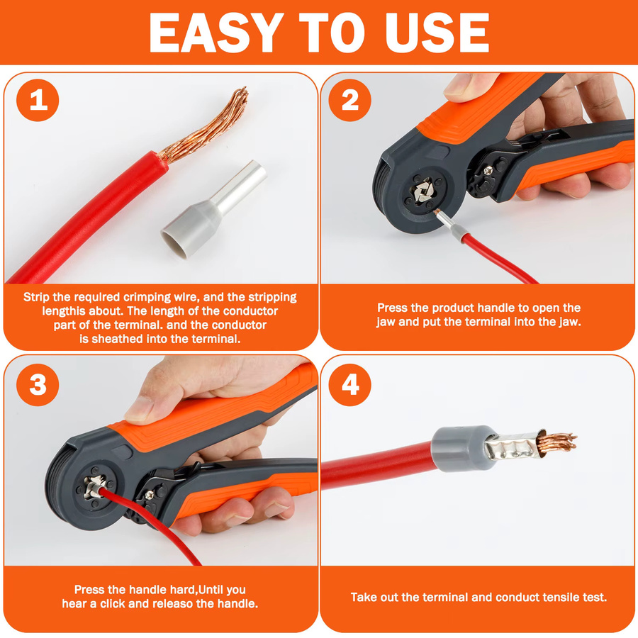 WOZOBUY Ferrule Crimping Tool Kit mit selbsteinstellender Ratsche für AWG23-7 - Bild 3