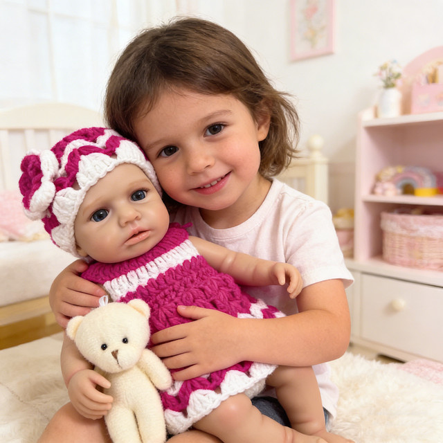 MRB LouLou Reborn-Babypuppe, aus Silikon, mit beweglichem Mund, 13 Zoll - Bild 1