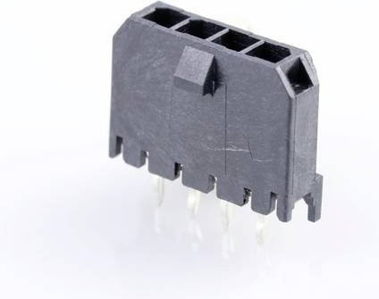Molex Einbau-Stiftleiste Standard in Schwarz mit Goldkontakten, 4 Polzahl, Rastermaß: 3 mm - Bild 1
